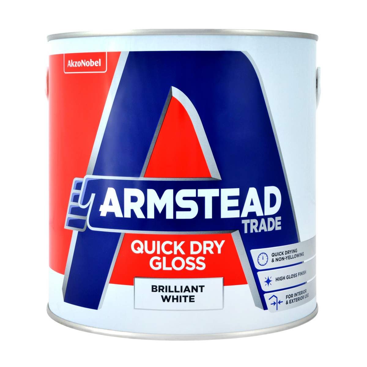 Armstead Trade Quick Dry Gloss Brilliant White 2.5L - Image 1