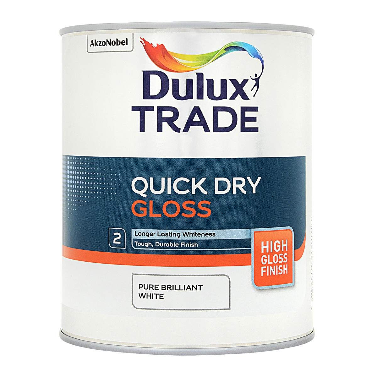 Dulux Trade Quick Dry Gloss Pure Brilliant White 1L - Image 1