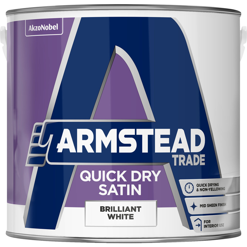 Armstead Trade Quick Dry Satin Brilliant White 1L - Image 1