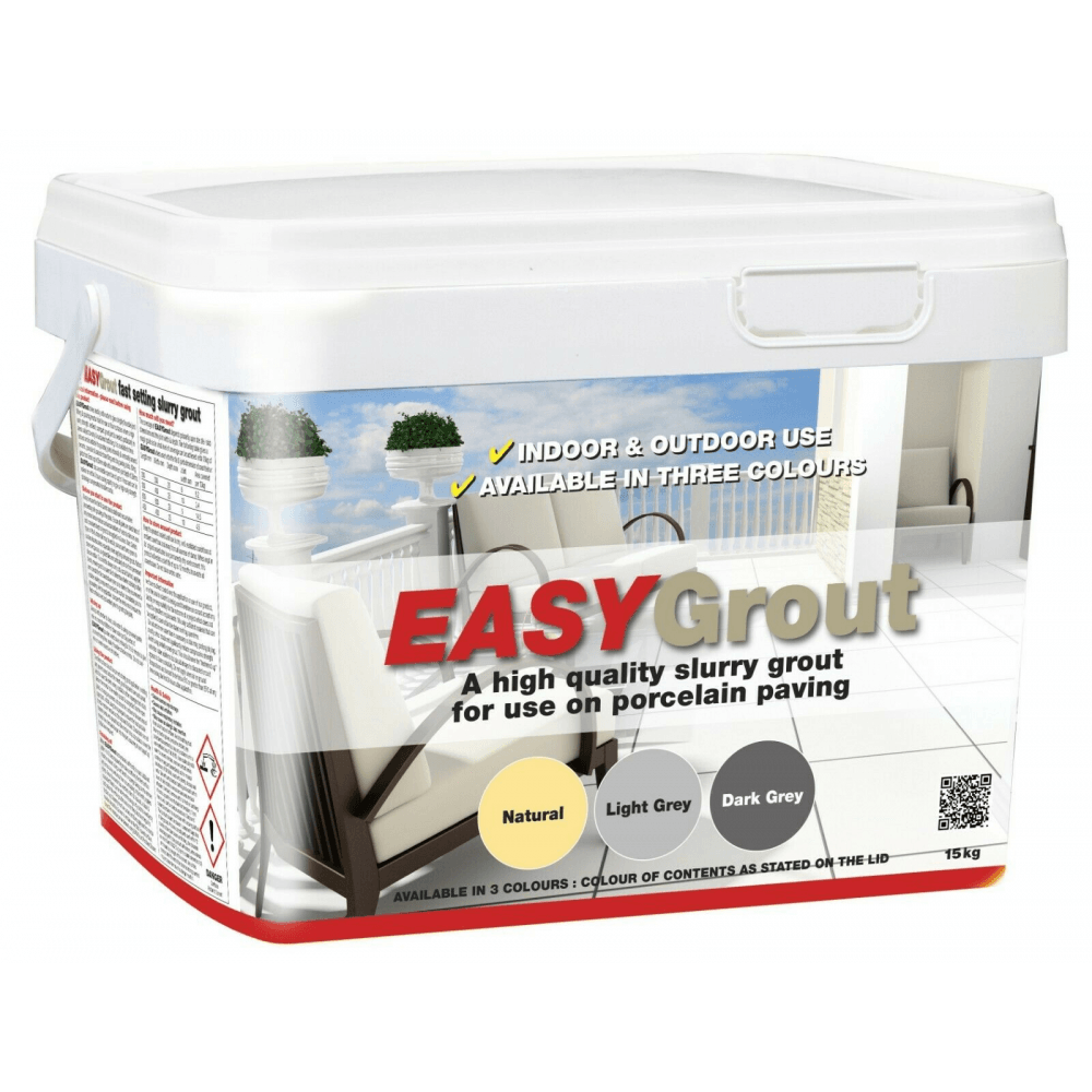 Azpects Easy Grout For Porcelain Paving - Light Grey 15Kg (Argent) - Image 1