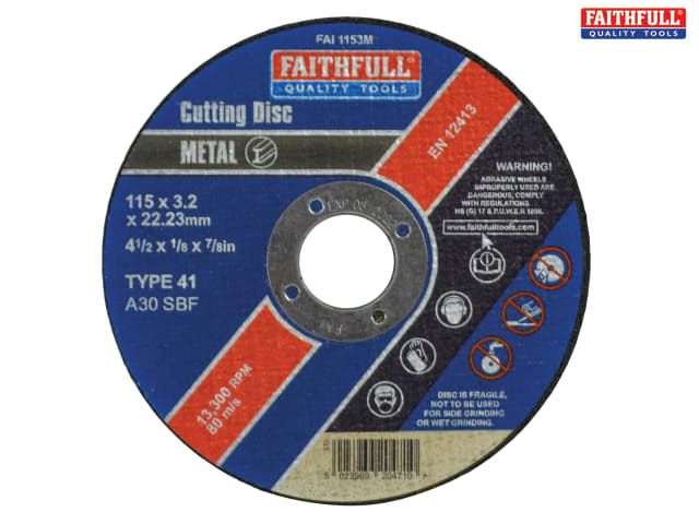 FAI/FULL CUT OFF WHEEL 115MM X 3.2 X 22 METAL. - Image 1