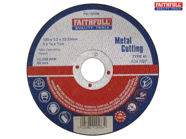 FAI/FULL CUT OFF WHEEL 125MM X 3.2 X 22 METAL - Image 1