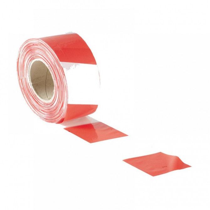FAI/FULL BARRIER TAPE 70MM X 500M RED & WHITE - Image 1
