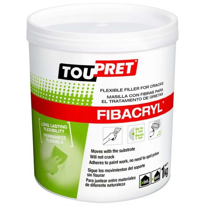 Toupret Fibacryl Exterior Flexible Filler Ready To Use 1kg - Image 1