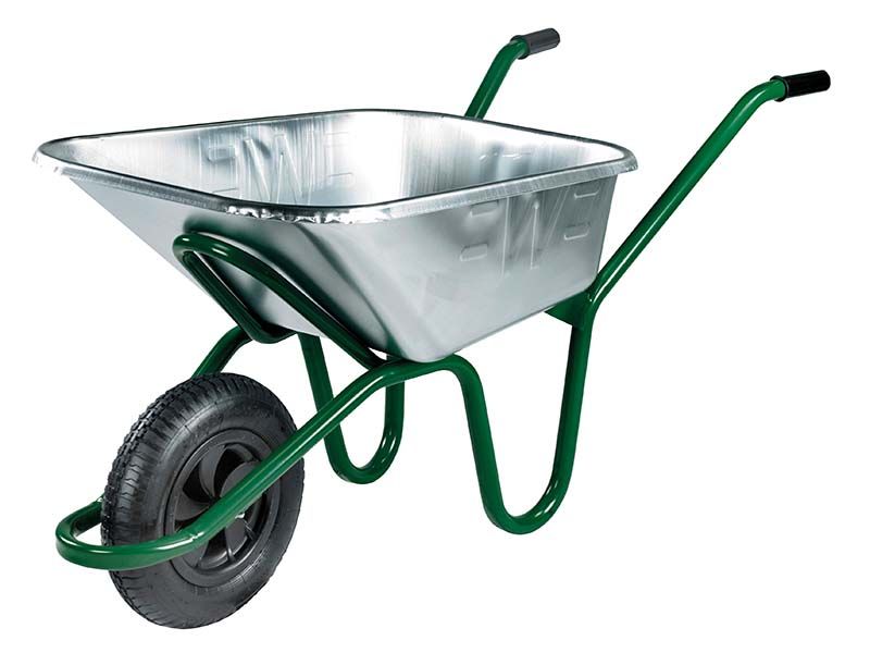 Invincible 120L Galvanised Wheelbarrow c/w Pneumatic Wheel - Image 1