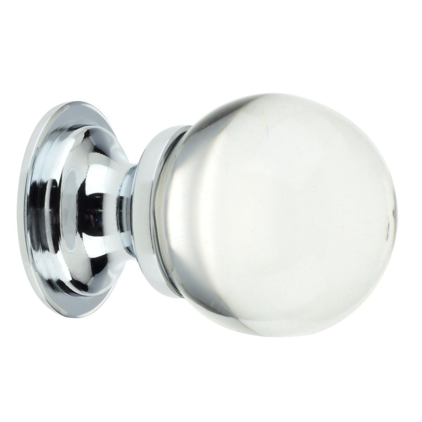 Frelan Pc 25Mm Clear Glass Ball Knob Polished Chrome - Image 1
