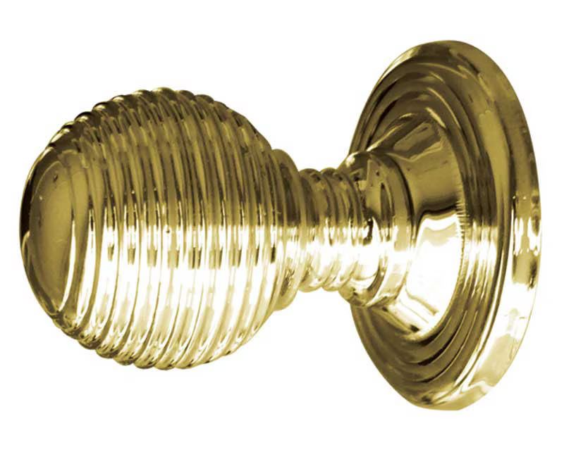 Frelan Reeded Cupboard Knob 22Mm Pc Polished Brass - Image 1