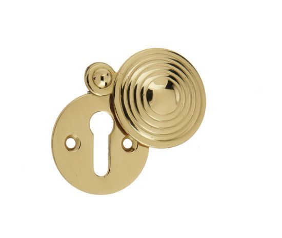 Frelan 32Mm Dia. Pb Reeded Escutcheon Polished Brass - Image 1