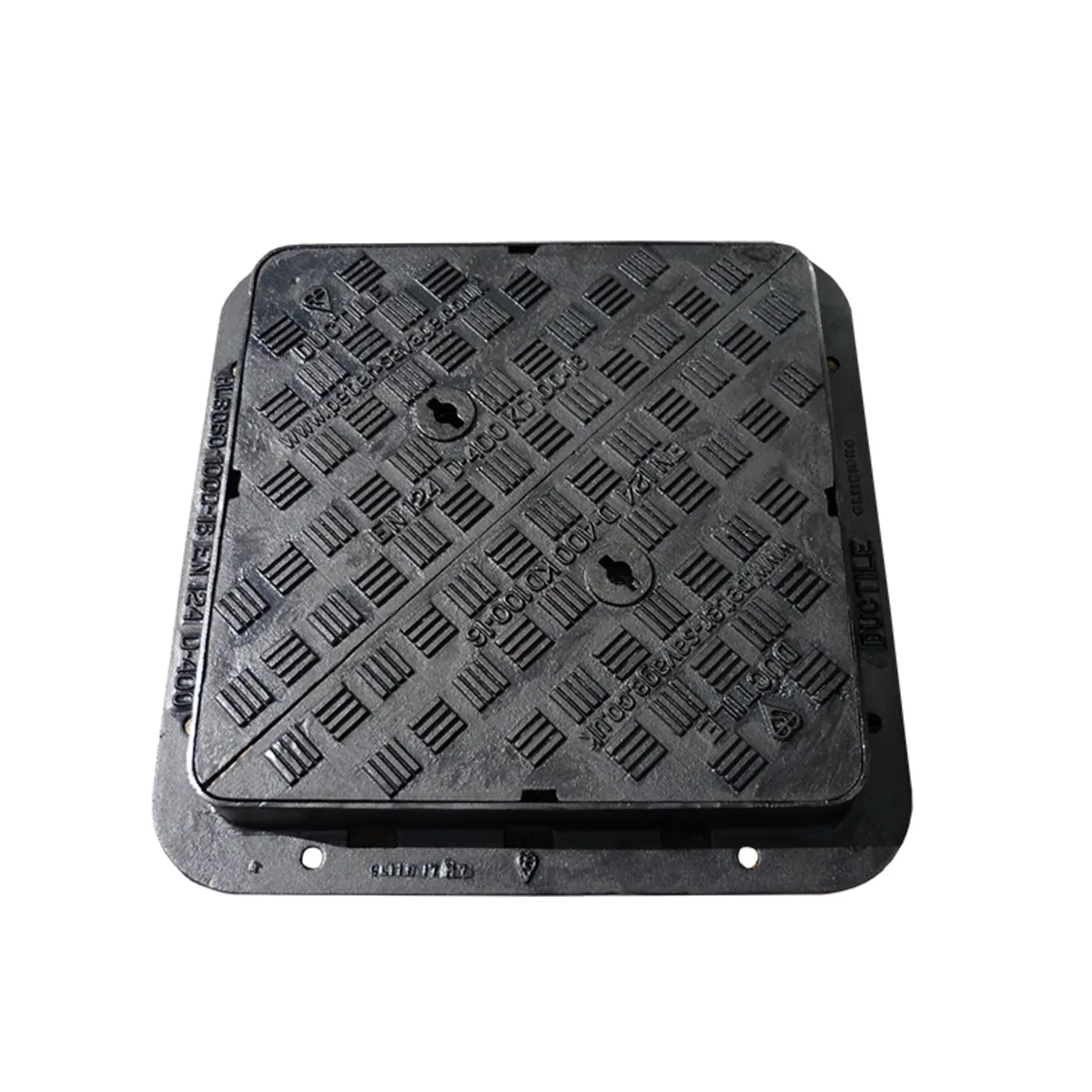 EJ D400 675x675mm 100mm Deep Ductile Iron Access Cover, Double Triangle Cover and Frame - Image 1