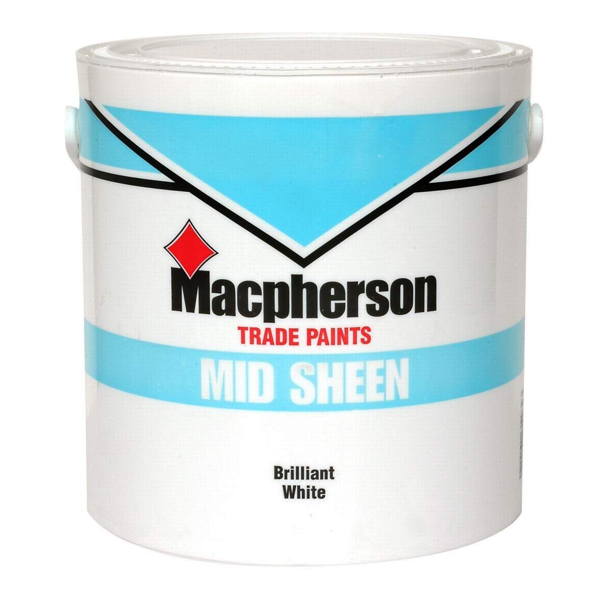 Macpherson Mid Sheen Emulsion Brilliant White 2.5L - Image 1