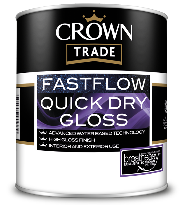 Crown Trade Fastflow Quickdry Gloss White 2.5L - Image 1