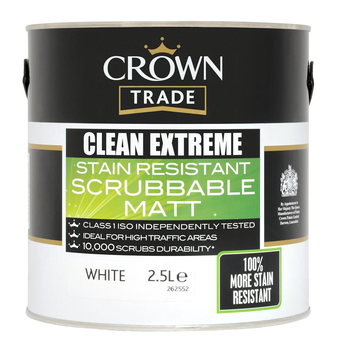 Crown Trade Clean Extreme Scrubbable Matt White 2.5L - Image 1