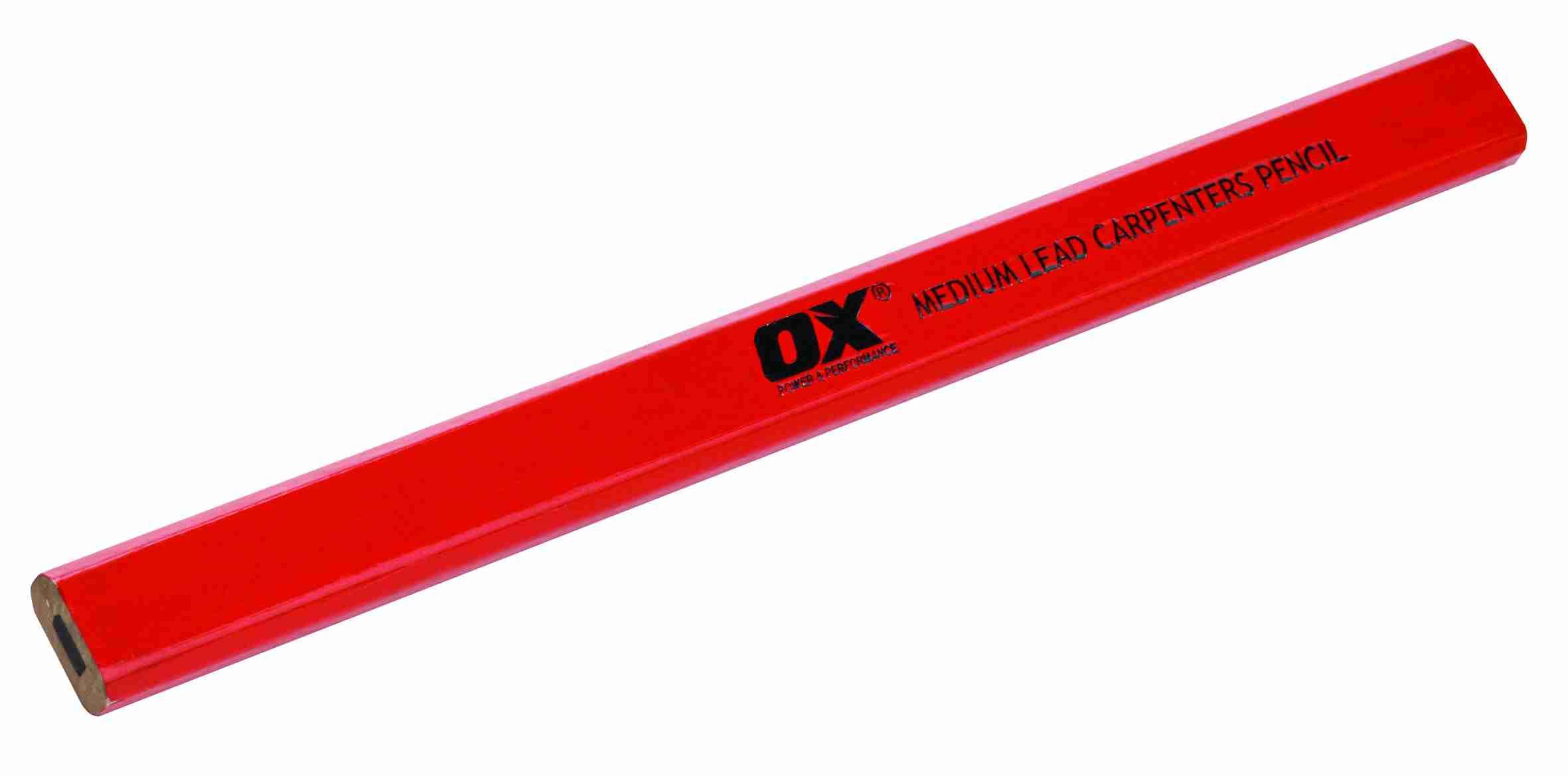 Ox Trade Medium Red Carpenters Pencils 10 Pk - Image 1