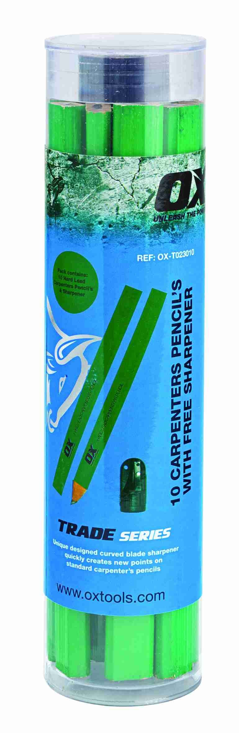 Ox Trade Hard Green Carpenters Pencils 10 Pk - Image 1