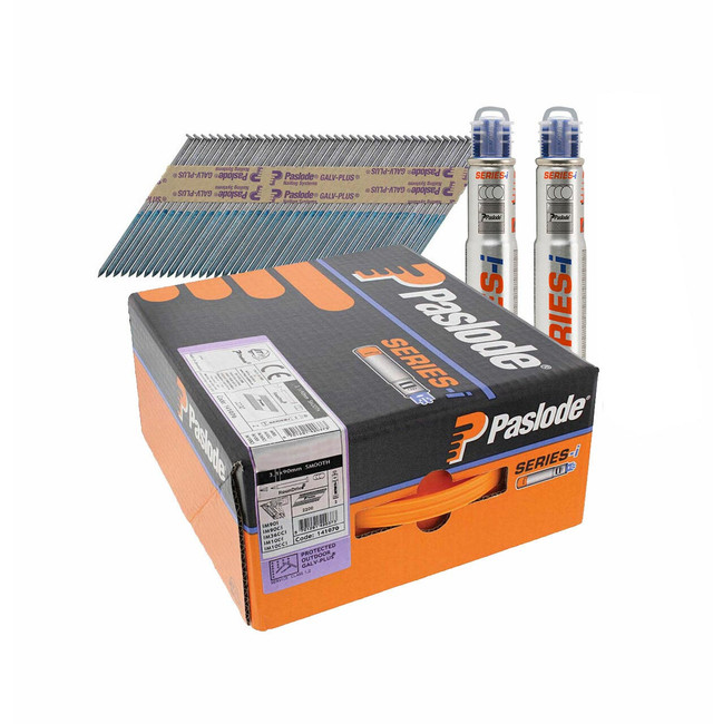 Paslode 3.1MM X 90MM Galv-Plus Smooth Nail Fuel Pack For 360XI IM360CI (2200 + 2 FUEL CELLS) - Image 1