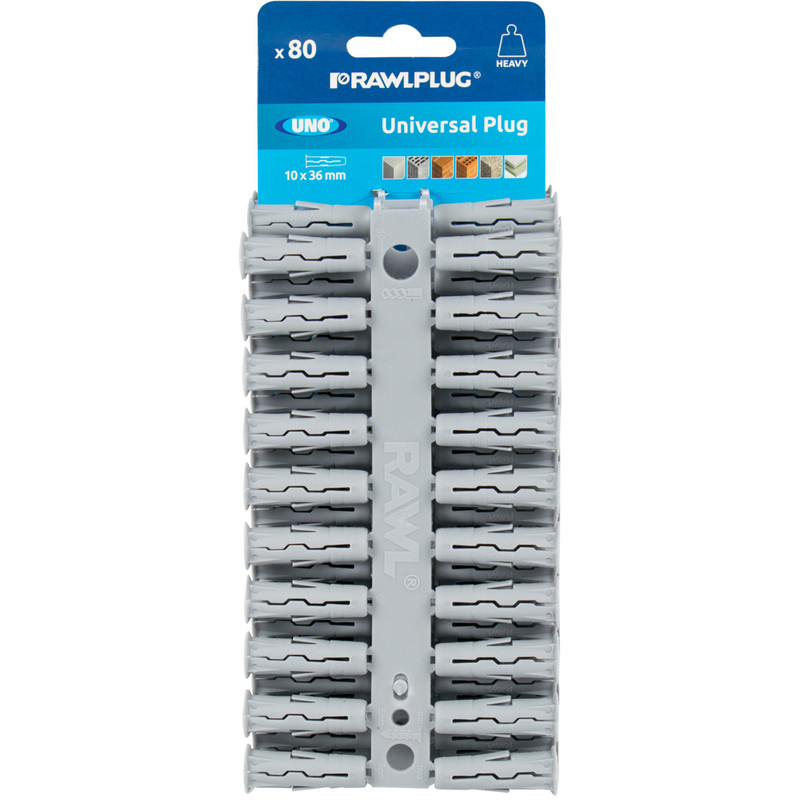 Rawlplug 68560 Rawlplug Grey Uno Plug (card 80) - Image 1