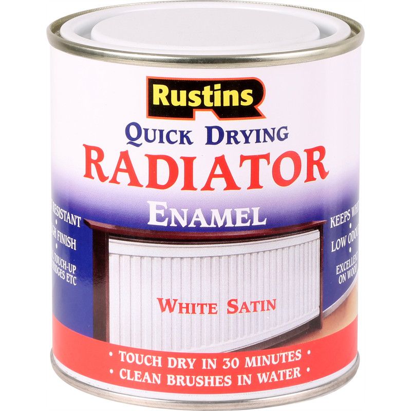 Rustins Quick Dry Radiator Paint Satin 500ml - Image 1