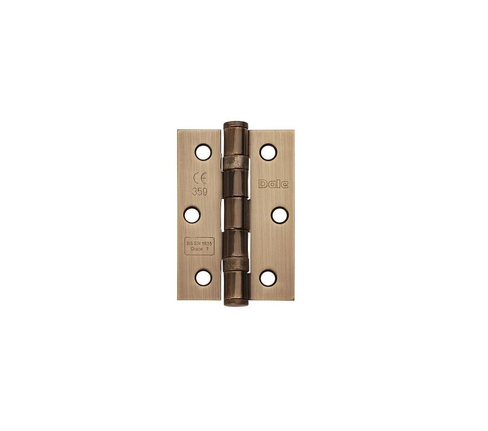Antique Bronze 76x51mm Ball Bearing Butt Hinges inc screws - Image 1