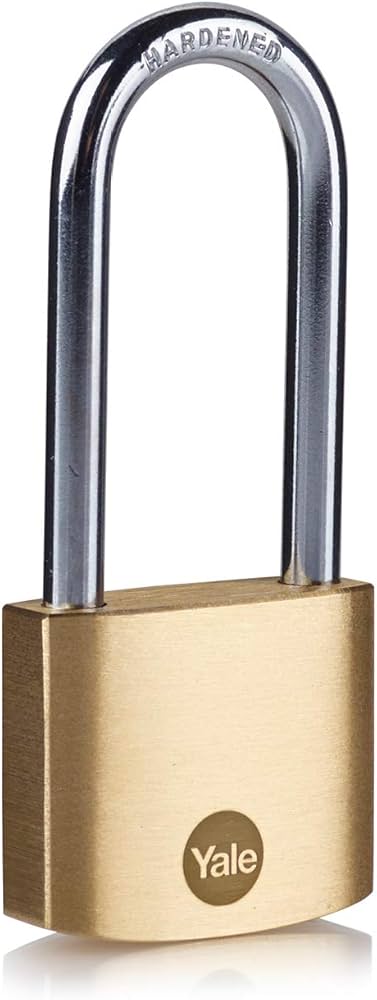 Brass Padlock 40mm Long Shackle pk 1 - Image 1