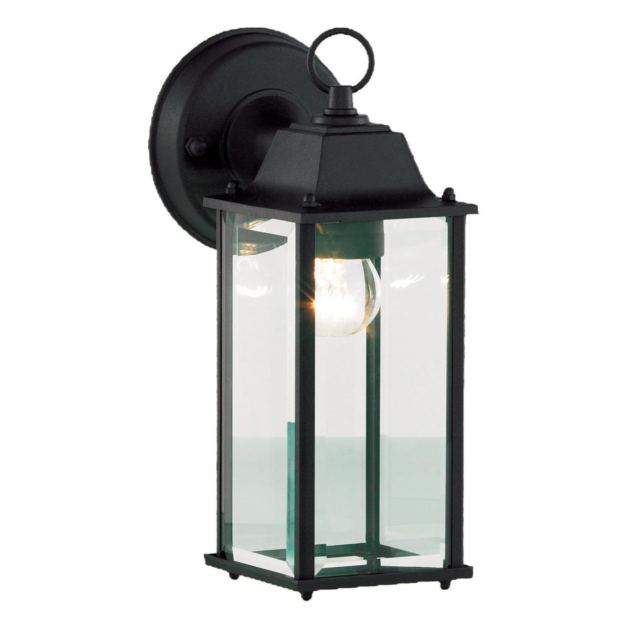 Forum Ceres Bevelled Glass Lantern Black - Image 1