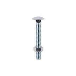 Carriage Bolt & Hex Nut - BZP M10 x 150mm Box 25