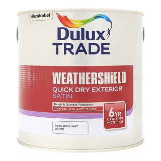 Dulux Trade Weathershield QD Ext Satin Pure B/W 2.5L