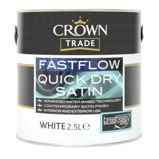 Crown Trade Fastflow Quick Drying Satin White 2.5L