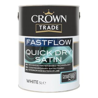 Crown Trade Fastflow Quick Drying Satin White 5L