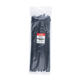 Timco Cable Tie - Black 7.6 x 370mm (100 pk)