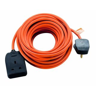 Masterplug 10A 10m 1 Gang Orange Outdoor Extension Lead