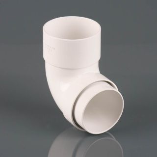 BR209A - 68mm Round Downpipe 112.5 Deg Bnd - Arctic White