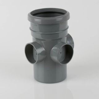 BS445G - Soil 110mm S/S Triple Boss Pipe Grey