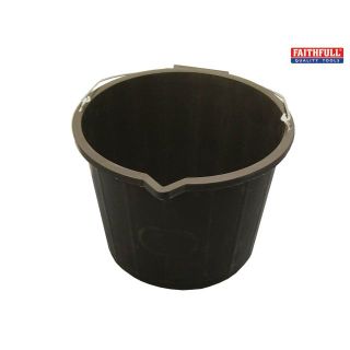 FAI/FULL 3 gallon 14 litre plastic black bucket