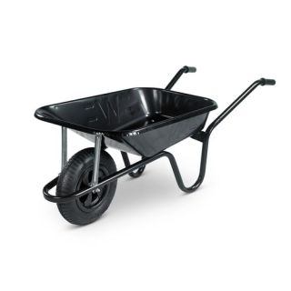 Contractor 85L Black Wheelbarrow Pneumatic Wheel (Galv) CBP