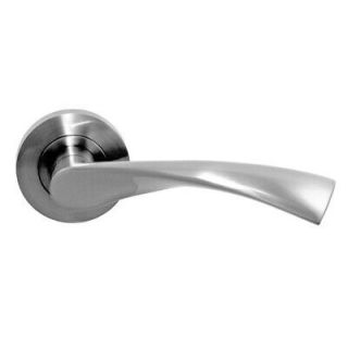 Satin Chrome Flex Lever On Round Rose - Screw Rose