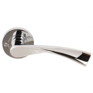 Polished Chrome Flex Lever On Round Rose - Screw Rose