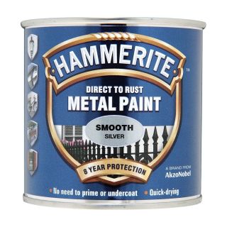 Hammerite Metal Paint Smooth Silver 250ml