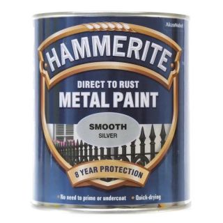 Hammerite Metal Paint Smooth Silver 750ml