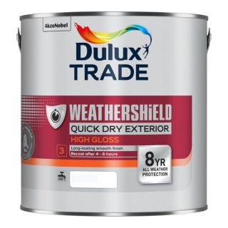 Dulux Trade Weathershield Quick Dry Ext Gloss PB White 2.5L