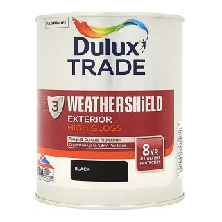 Dulux Trade Weathershield Exterior High Gloss Black 1L