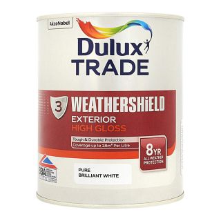 Dulux Trade Weathershield Exterior High Gloss PBWhite 1L