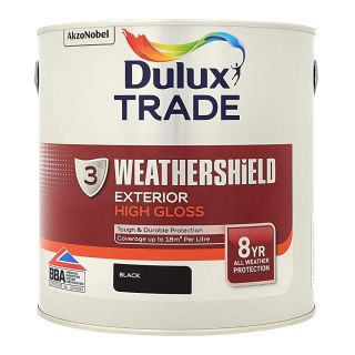 Dulux Trade Weathershield Exterior High Gloss Black 2.5L