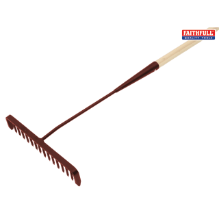 FAI/FULL TARMAC  RAKE WOOD HANDLED  16T ROUND