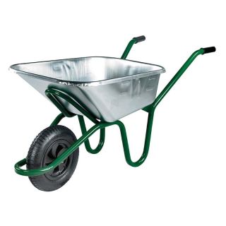 Invincible 120L Galvanised Wheelbarrow c/w Pneumatic Wheel