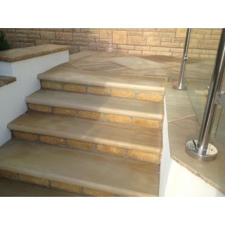 Sandstone Bullnose Steps - Mint 1200x350mm