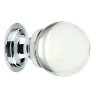 Frelan Pc 25Mm Clear Glass Ball Knob  Polished Chrome