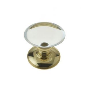 Frelan Pb Oval Glass Mortice Knob  Polished Brass