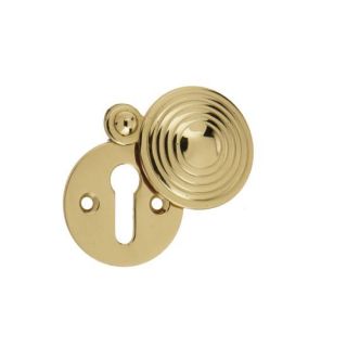 Frelan 32Mm Dia. Pb Reeded Escutcheon  Polished Brass