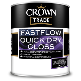 Crown Trade Fastflow Quick Drying Gloss White 1L