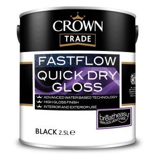 Crown Trade Fastflow Quick Drying Gloss Black 2.5L